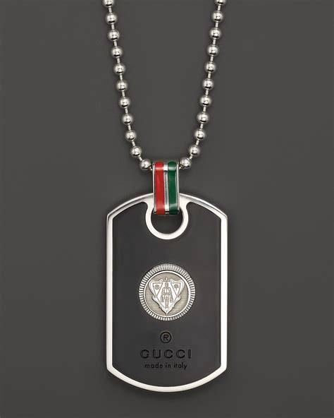 gucci crest dog necklace|Gucci dog tags for sale.